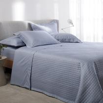 Kit Jogo De Cama Queen 7 Pç Bud V. New Colors Lençol Colcha Azul 081