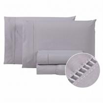 Kit Jogo de Cama Solteiro 200 Fios com Ponto Palito na Fronha e Lençol Sem Elástico 3 Peças Kit Jogo de Cama Solteiro 200 Fios com Ponto Palito na Fronha e Lençol Sem Elástico 3 Peças