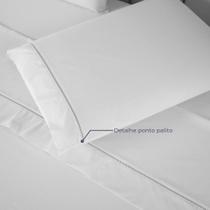 Kit Jogo de Cama Solteiro Algodão Percal 140 Fios Ponto Palito 3 Peças Completo Palha