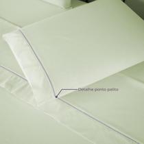 Kit Jogo de Cama Solteiro Algodão Percal 140 Fios Ponto Palito 3 Peças Completo Palha