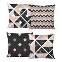 Kit jogo de capas de almofadas 04 peças triangulo Kit jogo de capas de almofadas 04 peças triangulo