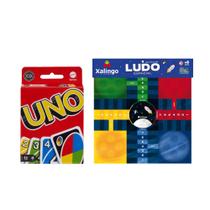 Kit Jogo de Cartas UNO Mattel Jogo de Tabuleiro Ludo Espacial Xalingo Diversão Garantida para Crianças e Família Kit Jogo de Cartas UNO Mattel Jogo de Tabuleiro Ludo Espacial Xalingo Diversão Garantida para Crianças e Família