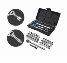 kit Jogo De Chave Catraca Soquetes 40 Peças em aço