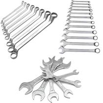 Kit Jogo de Chave Combinada Fixa e Estrela em Aço Cromado 6 a 22mm