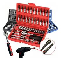 Kit Jogo de Chaves Catracas Com 46 Peças