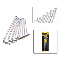 Kit Jogo De Chaves Extra Longa Tipo L Torx T10 a T50 9 Peças