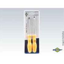 Kit jogo de chaves fenda e philips 2 peças 3/16 x 4- 1x 4 brasfort
