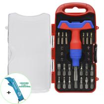 Kit Jogo de Chaves Precisão 25 Peças Azul + Chaveiro CBRN17843 Kit Jogo de Chaves Precisão 25 Peças Azul + Chaveiro CBRN17843