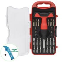 Kit Jogo de Chaves Precisão 25 Peças Preto + Chaveiro CBRN17850 Kit Jogo de Chaves Precisão 25 Peças Preto + Chaveiro CBRN17850