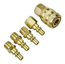 Kit Jogo De Conectores Engate Rápido Para Compressor 1/4 Pol. Com 5 Peças Kit Jogo De Conectores Engate Rápido Para Compressor 1/4 Pol. Com 5 Peças