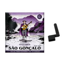 Kit Jogo de Cordas Encordoamento 010 Super Leve para Guitarra São Gonçalo + Encordoador Manual a Manivela