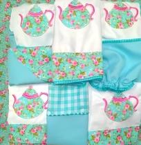 Kit Jogo De Cozinha Bordado Cortina 12 Peças Varias Cores