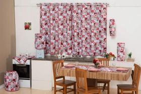 Kit Jogo De Cozinha Estampado Com 9 Peças Cafézinho Marrom Kit Jogo De Cozinha Estampado Com 9 Peças Cafézinho Marrom