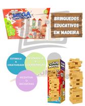 Kit Jogo De Estrategia Raciocinio Logico Caiu Perdeu E Blocos De Montar Brinquedo Educativo Mega Construções Kit Jogo De Estrategia Raciocinio Logico Caiu Perdeu E Blocos De Montar Brinquedo Educativo Mega Construções