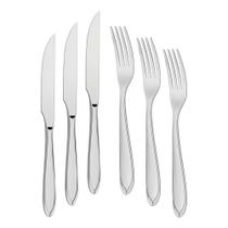 KIT - Jogo de Faca e Garfo Luxo Laguna 24 Peças em Aço Inox ITOP - Tramontina