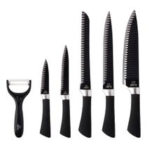Kit Jogo de Facas Cheff Profissional 6 Pçs Cozinha Faqueiro