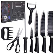 Kit Jogo De Facas Churrasco Inox Antiaderente Profissional