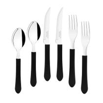 KIT - Jogo de Facas, Garfos e Colheres Leme 36 Peças em Aço Inox Cabo Preto PBAG - Tramontina KIT - Jogo de Facas, Garfos e Colheres Leme 36 Peças em Aço Inox Cabo Preto PBAG - Tramontina