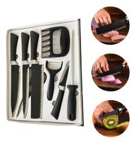 Kit Jogo De Facas Inox Churrasco Cozinha 8 Peças Faqueiro