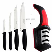 Kit Jogo De Facas Plenus com Amolador Afiador Profissional