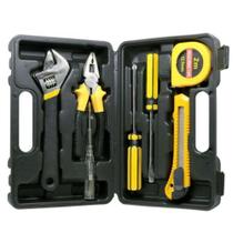 Kit Jogo De Ferramenta 7 Peças Pequenos Reparos Maleta Alicate Chaves Trena