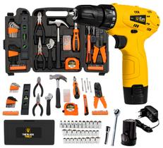 Kit Jogo De Ferramentas 129 Pçs Com Maleta + Parafusadeira