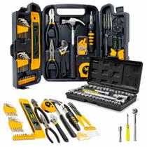 Kit Jogo De Ferramentas 129 Peças com Maleta + Jogo de 40 Peças Soquetes E Chaves - FASTERR