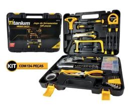 Kit Jogo De Ferramentas 134 Peças Com Maleta Crv Heavy Duty Titanium
