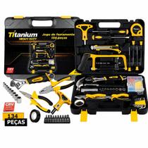 Kit Jogo de Ferramentas 134 Peças com Malete Titanium