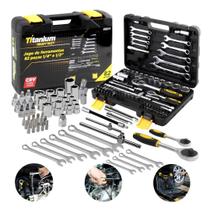 Kit Jogo De Ferramentas 82 Peças Com Maleta Estojo Titanium - 05611