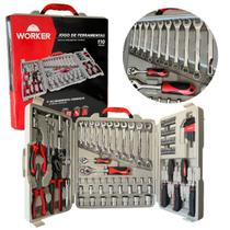 Kit Jogo De Ferramentas Bits Chave Soquete 110 Peças Worker Kit Jogo De Ferramentas Bits Chave Soquete 110 Peças Worker