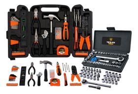 Kit Jogo De Ferramentas Completo 156 Pçs Com Soquetes Chaves The Black Tools