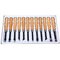 Kit Jogo De Formões Com 12 Peças Para Esculpir Madeira