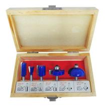 Kit Jogo De Fresa Para Tupia de Madeira Haste 6mm 5 Peças