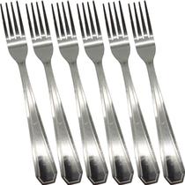 Kit Jogo de Garfo 6 Peças Talheres Aço Inox Premium