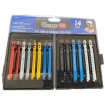 Kit Jogo de Lâminas 14 Serras Ferramentas Tico Tico Profissional Metal e Madeira - Western Kit Jogo de Lâminas 14 Serras Ferramentas Tico Tico Profissional Metal e Madeira - Western