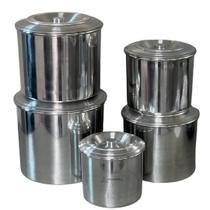 Kit Jogo De Lata Mantimento De Aluminio Porta Alimento Organização Polido