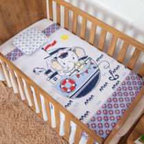 Kit Jogo De Lençol 3 Peças Para Berço e Trança Protetor De Berço 4 m - 4 Lados