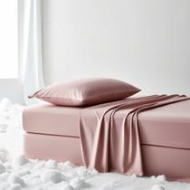 Kit Jogo de Lençol 3 Peças Para Cama de Solteiro Ponto Palito Percal 400 fios Solteiro Rosé Basic Kit Jogo de Lençol 3 Peças Para Cama de Solteiro Ponto Palito Percal 400 fios Solteiro Rosé Basic