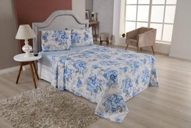 Kit Jogo De Lençol 4 Peças Casal Percal Com Lençol De Cima Estampado Jornal