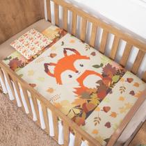 Kit Jogo De Lençol Berço 3 Peças e Trança 4 Metros Protetor Para Berço 4 Lados