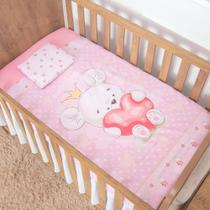 Kit Jogo De Lençol Berço 3 Peças Trança 4 Metros Protetor Para Berço 4 Lados