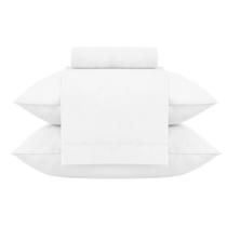 Kit Jogo de Lençol Buddemeyer 4 Peças Cama Queen 200 Fios Gran Percalle Classic Cor:Branco 001