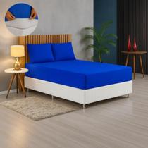 Kit Jogo de Lençol Casal 3 Peças Malha Gel com Elástico