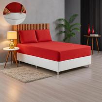 Kit Jogo de Lençol Casal 3 Peças Malha Gel com Elástico