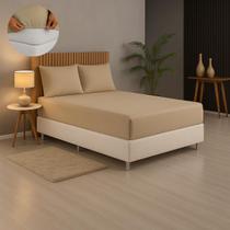 Kit Jogo de Lençol Casal 3 Peças Malha Gel Excelente Qualidade com Elástico Avelã Kit Jogo de Lençol Casal 3 Peças Malha Gel Excelente Qualidade com Elástico Avelã