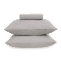 Kit Jogo De Lençol Karsten 3 Peças Cama Queen Matiza 160 Fios Percal 100% Algodão Cor:Prata Kit Jogo De Lençol Karsten 3 Peças Cama Queen Matiza 160 Fios Percal 100% Algodão Cor:Prata