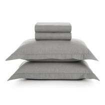 Kit Jogo De Lençol Karsten 4 Peças Cama King Tesso 100% Algodão Cor:Cinza