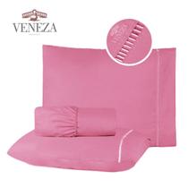 Kit Jogo de Lençol Micropercal 400 Fios Ponto Palito