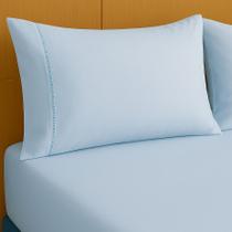 Kit Jogo De Lençol Queen 03 Peças 400 Fios Fronha Ponto Palito